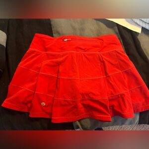 Lululemon red skirt, size 4, built in spandex!